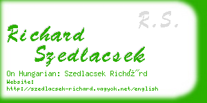 richard szedlacsek business card